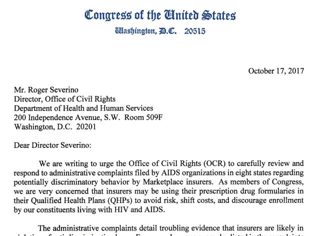 Image of letter sent to DHHS