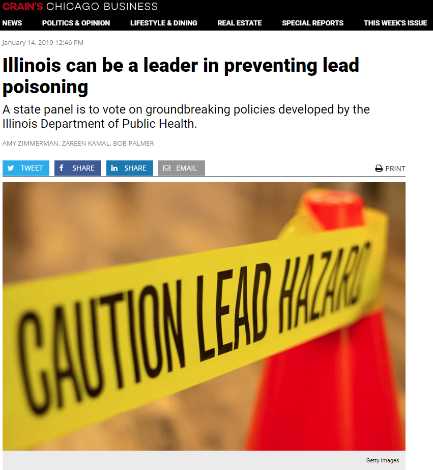 Illinois can be a leader in preventing lead poisoning - Crain's